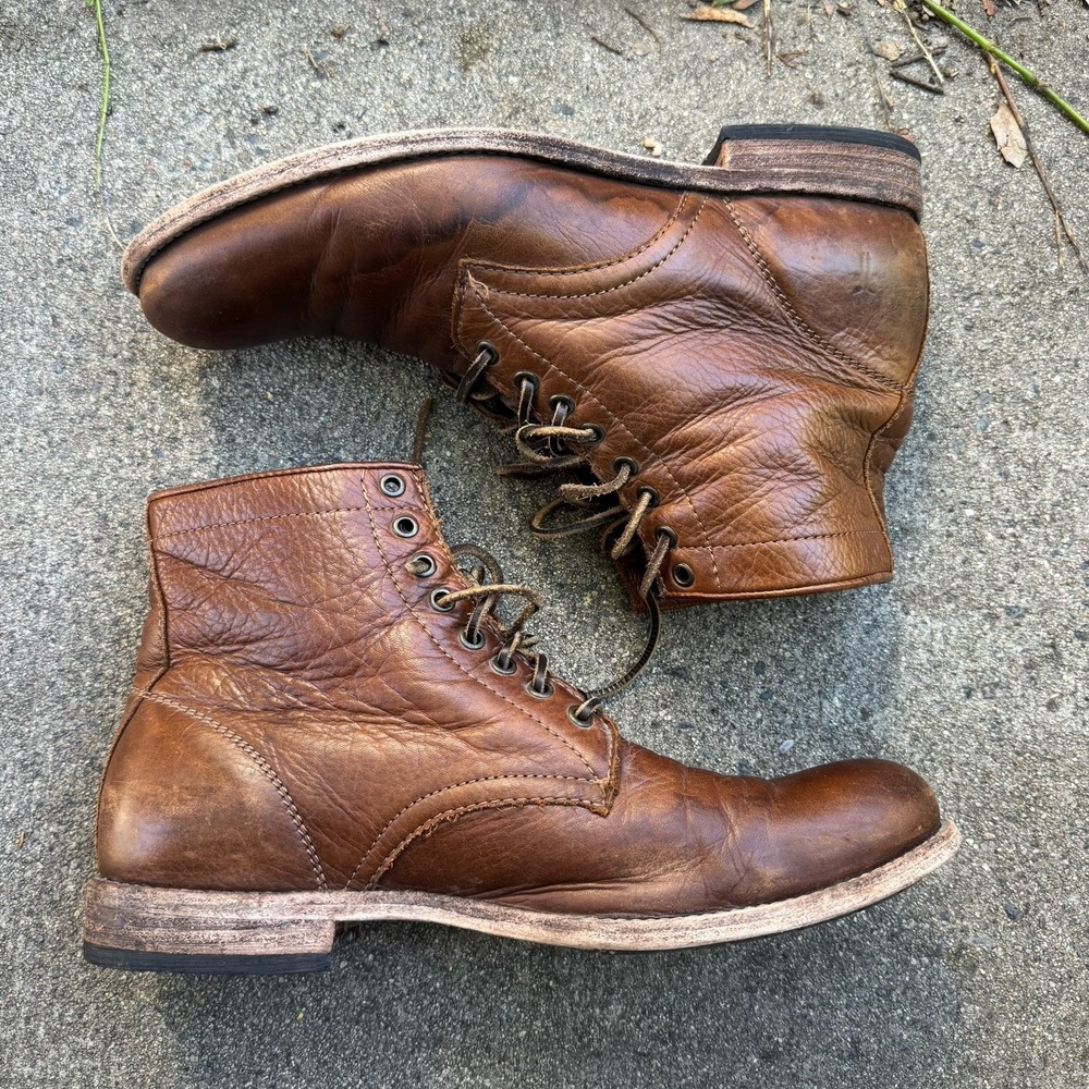 FRYE Men's Desert Boots Size US 11 D Brown Leather Tyler Lace Up